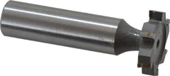 Made in USA - 7/8" Diam x 3/16" Face Width, Carbide-Tipped, 6 Teeth, Shank Connection Woodruff Keyseat Cutter - Uncoated, 2-3/16" OAL x 1/2" Shank, Straight Teeth, ANSI 607, Old Standard 11 - USA Tool & Supply