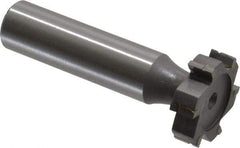 Made in USA - 7/8" Diam x 1/4" Face Width, Carbide-Tipped, 6 Teeth, Shank Connection Woodruff Keyseat Cutter - Uncoated, 2-1/4" OAL x 1/2" Shank, Straight Teeth, ANSI 807, Old Standard A - USA Tool & Supply