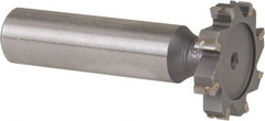 Made in USA - 1" Diam x 3/16" Face Width, Carbide-Tipped, 8 Teeth, Shank Connection Woodruff Keyseat Cutter - Uncoated, 2-3/16" OAL x 1/2" Shank, Straight Teeth, ANSI 608, Old Standard 13 - USA Tool & Supply