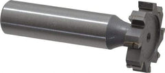 Made in USA - 1" Diam x 7/32" Face Width, Carbide-Tipped, 8 Teeth, Shank Connection Woodruff Keyseat Cutter - Uncoated, 2-7/32" OAL x 1/2" Shank, Straight Teeth, ANSI 708, Old Standard 14 - USA Tool & Supply