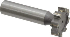 Made in USA - 1" Diam x 1/4" Face Width, Carbide-Tipped, 8 Teeth, Shank Connection Woodruff Keyseat Cutter - Uncoated, 2-1/4" OAL x 1/2" Shank, Straight Teeth, ANSI 808, Old Standard 15 - USA Tool & Supply