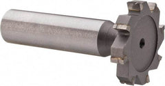 Made in USA - 1-1/8" Diam x 3/16" Face Width, Carbide-Tipped, 8 Teeth, Shank Connection Woodruff Keyseat Cutter - Uncoated, 2-3/16" OAL x 1/2" Shank, Straight Teeth, ANSI 609, Old Standard 16 - USA Tool & Supply