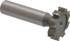 Made in USA - 1-1/8" Diam x 1/4" Face Width, Carbide-Tipped, 8 Teeth, Shank Connection Woodruff Keyseat Cutter - Uncoated, 2-1/4" OAL x 1/2" Shank, Straight Teeth, ANSI 809, Old Standard 18 - USA Tool & Supply