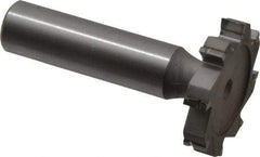 Made in USA - 1-1/4" Diam x 7/32" Face Width, Carbide-Tipped, 8 Teeth, Shank Connection Woodruff Keyseat Cutter - Uncoated, 2-7/32" OAL x 1/2" Shank, Straight Teeth, ANSI 710, Old Standard 20 - USA Tool & Supply