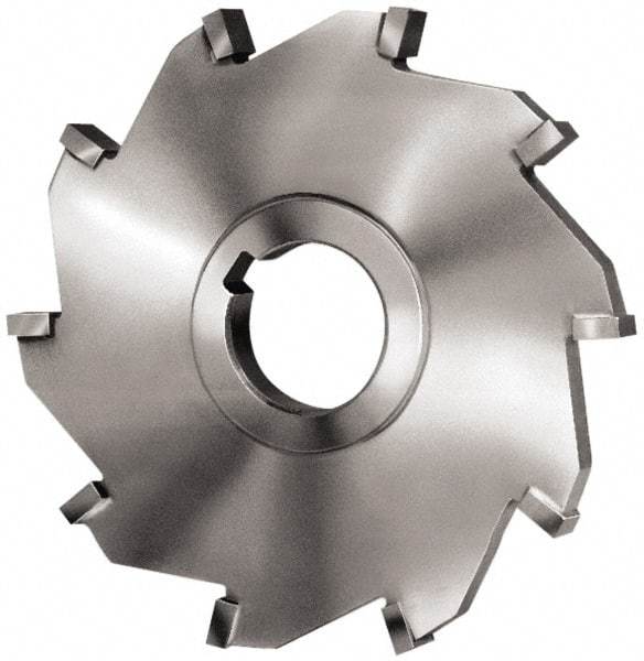 Made in USA - 4" Diam x 5/8" Width of Cut, 8 Teeth, Carbide Tipped Side Milling Cutter - Straight Teeth, Uncoated - USA Tool & Supply