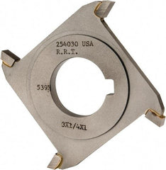 Made in USA - 3" Diam x 1/4" Width of Cut, 4 Teeth, Carbide Tipped Side Milling Cutter - Straight Teeth, Uncoated - USA Tool & Supply