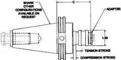 Parlec - 2" Straight Shank Diam Tension & Compression Tapping Chuck - 5/16 to 7/8" Tap Capacity, 5.93" Projection - Exact Industrial Supply