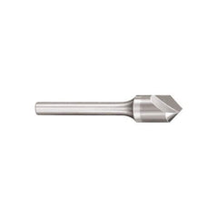 SGS - 3/4" Head Diam, 1/2" Shank Diam, 1 Flute 82° Solid Carbide Countersink - Bright Finish, 3" OAL, Single End, Straight Shank, Right Hand Cut - USA Tool & Supply