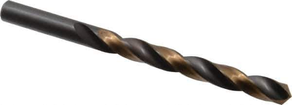 Michigan Drill - 25/64" 118° High Speed Steel Jobber Drill - Oxide/Gold Finish, Right Hand Cut, Spiral Flute, Straight Shank, 5-1/8" OAL, Split Point - USA Tool & Supply