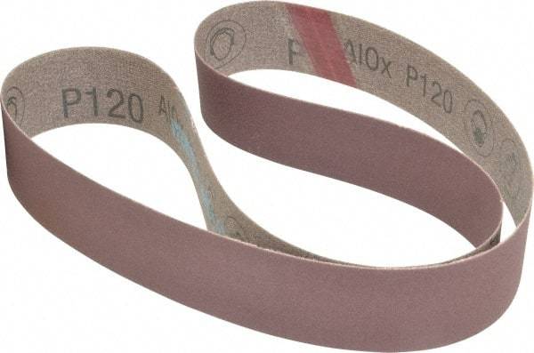 3M - 1-1/2" Wide x 42" OAL, 120 Grit, Aluminum Oxide Abrasive Belt - Aluminum Oxide, Fine, Coated, X Weighted Cloth Backing, Series 341D - USA Tool & Supply