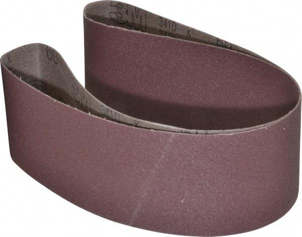 3M - 3" Wide x 48" OAL, 60 Grit, Aluminum Oxide Abrasive Belt - Aluminum Oxide, Medium, Coated, X Weighted Cloth Backing, Series 341D - USA Tool & Supply