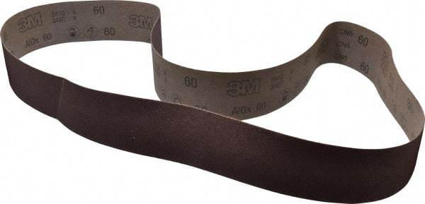 3M - 3" Wide x 72" OAL, 60 Grit, Aluminum Oxide Abrasive Belt - Aluminum Oxide, Medium, Coated, X Weighted Cloth Backing, Series 341D - USA Tool & Supply