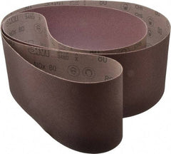 3M - 6" Wide x 108" OAL, 80 Grit, Aluminum Oxide Abrasive Belt - Aluminum Oxide, Medium, Coated, X Weighted Cloth Backing, Series 341D - USA Tool & Supply