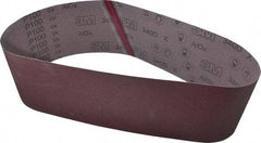 3M - 6" Wide x 48" OAL, 100 Grit, Aluminum Oxide Abrasive Belt - Aluminum Oxide, Fine, Coated, X Weighted Cloth Backing, Series 340D - USA Tool & Supply