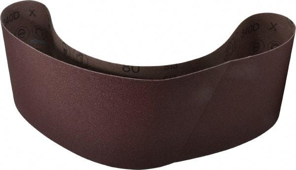 3M - 6" Wide x 48" OAL, 80 Grit, Aluminum Oxide Abrasive Belt - Aluminum Oxide, Medium, Coated, X Weighted Cloth Backing, Series 340D - USA Tool & Supply