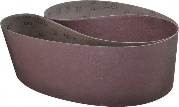3M - 6" Wide x 79" OAL, 80 Grit, Aluminum Oxide Abrasive Belt - Aluminum Oxide, Medium, Coated, X Weighted Cloth Backing, Series 341D - USA Tool & Supply
