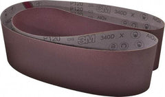 3M - 6" Wide x 89" OAL, 120 Grit, Aluminum Oxide Abrasive Belt - Aluminum Oxide, Fine, Coated, X Weighted Cloth Backing, Series 240D - USA Tool & Supply