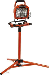 Southwire - 110 VAC, 500 Watt, Electric, Halogen Portable Tripod Work Light - 6' Cord, 1 Head, 66" High - USA Tool & Supply