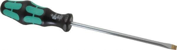 Wera - 255mm OAL Standard Slotted Screwdriver - Round Shank, Ergonomic Handle - USA Tool & Supply