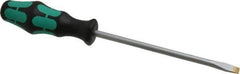 Wera - 255mm OAL Standard Slotted Screwdriver - Round Shank, Ergonomic Handle - USA Tool & Supply