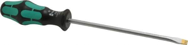 Wera - 287mm OAL Standard Slotted Screwdriver - Round Shank, Ergonomic Handle - USA Tool & Supply