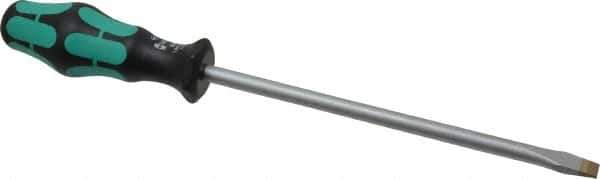 Wera - 312mm OAL Standard Slotted Screwdriver - Round Shank, Ergonomic Handle - USA Tool & Supply