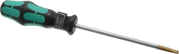 Wera - 223mm OAL Standard Slotted Screwdriver - Round Shank, Ergonomic Handle - USA Tool & Supply