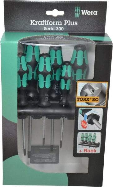 Wera - 6 Piece T10 to T40 Micro Handle Torx Driver Set - T10, T15, T20, T25, T30, T40 - USA Tool & Supply