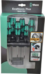 Wera - 6 Piece T10 to T40 Micro Handle Torx Driver Set - T10, T15, T20, T25, T30, T40 - USA Tool & Supply