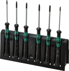 Wera - 6 Piece T7 to T20 Micro Handle Torx Driver Set - T7, T8, T9, T10, T15, T20 - USA Tool & Supply