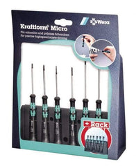 Wera - 6 Piece, 0.9 to 3mm Micro Hex Driver Set - Comes in Display Box - USA Tool & Supply