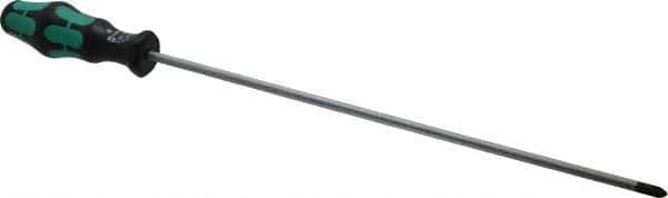 Wera - #2, 15-5/8" OAL, Standard Phillips Screwdriver - 12" Blade Length, Round Shank, Ergonomic Handle - USA Tool & Supply