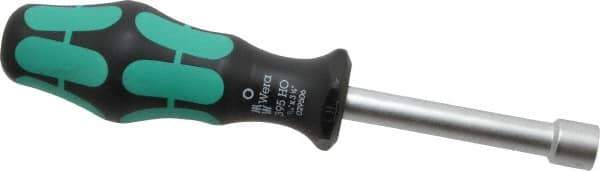 Wera - 7/16" Hollow Shaft Nutdriver - Ergonomic Handle, 7-3/4" OAL - USA Tool & Supply