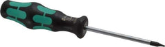 Wera - T5 Torx Driver - 2-3/8" Blade Length, 5" OAL, Ergonomic Handle - USA Tool & Supply