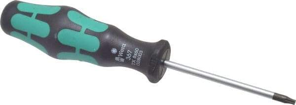 Wera - T8 Torx Driver - 2-3/8" Blade Length, 5-1/2" OAL, Ergonomic Handle - USA Tool & Supply