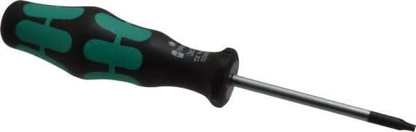 Wera - T9 Torx Driver - 2-3/8" Blade Length, 5-1/2" OAL, Ergonomic Handle - USA Tool & Supply