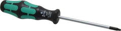 Wera - T10 Torx Driver - 3-3/16" Blade Length, 6-1/4" OAL, Ergonomic Handle - USA Tool & Supply