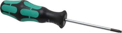 Wera - T15 Torx Driver - 3-3/16" Blade Length, 6-7/8" OAL, Ergonomic Handle - USA Tool & Supply