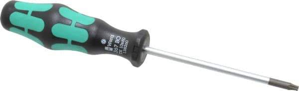 Wera - T10 Torx Driver - 3-3/16" Blade Length, 6-1/4" OAL, Ergonomic Handle - USA Tool & Supply
