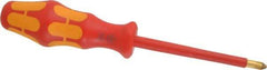 Wera - #2, 8" OAL, Insulated Phillips Screwdriver - 4" Blade Length, Round Shank, Ergonomic Handle - USA Tool & Supply