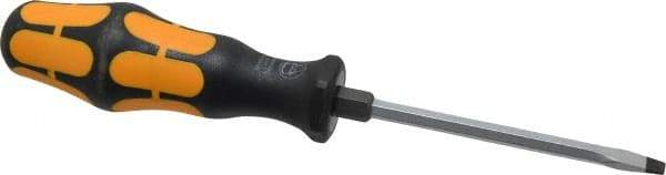 Wera - 188mm OAL Standard Slotted Screwdriver - Hexagon Shank, Ergonomic Handle - USA Tool & Supply