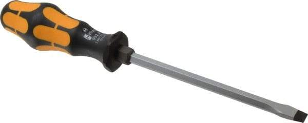 Wera - 262mm OAL Standard Slotted Screwdriver - Hexagon Shank, Ergonomic Handle - USA Tool & Supply