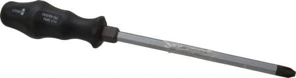 Wera - #4, 12-3/8" OAL, Demolition Phillips Screwdriver - 8" Blade Length, Hexagon Shank, Ergonomic Handle - USA Tool & Supply