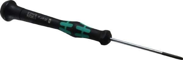 Wera - Electronic/Electrostatic Slotted Screwdriver - 60mm Blade Length, Round Shank, Ergonomic Handle - USA Tool & Supply