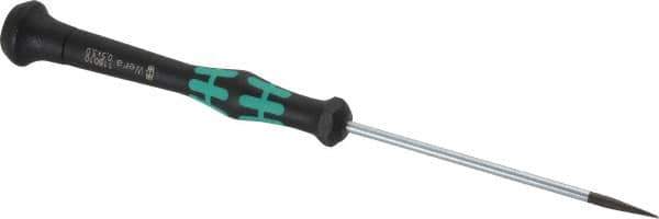 Wera - Electronic/Electrostatic Slotted Screwdriver - 80mm Blade Length, Round Shank, Ergonomic Handle - USA Tool & Supply