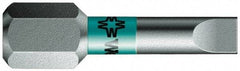 Wera - T30 Torx Bit - 1/4" Hex Drive, 1" OAL - USA Tool & Supply