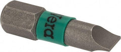 Wera - 0.216" Slotted Screwdriver Bit - 1/4" Hex Drive, 1" OAL - USA Tool & Supply