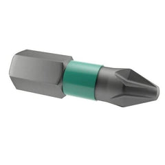 Wera - #2 Phillips Screwdriver Bit - 1/4" Hex Drive, 1" OAL - USA Tool & Supply