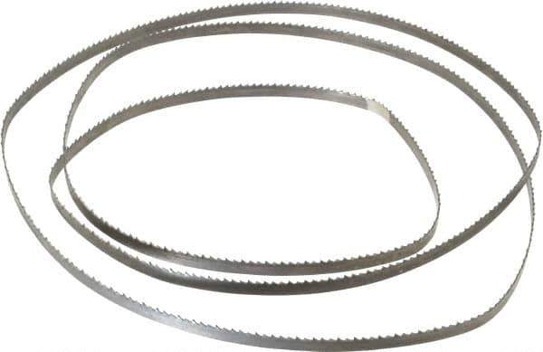 Starrett - 10 TPI, 4' 8-7/8" Long x 1/4" Wide x 0.025" Thick, Welded Band Saw Blade - Carbon Steel, Toothed Edge, Raker Tooth Set, Flexible Back, Contour Cutting - USA Tool & Supply