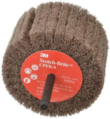 3M - 3" Diam x 1-3/4" Face Width, Medium Aluminum Oxide Nonwoven Mounted Flap Wheel - 1/4" Shank Mount, 8,500 Max RPM - USA Tool & Supply